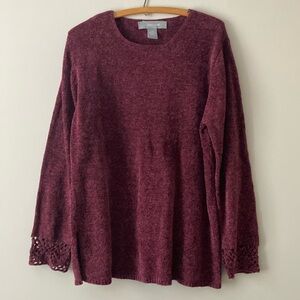 Modern Soul Acrylic Velvet Crochet Sweater L